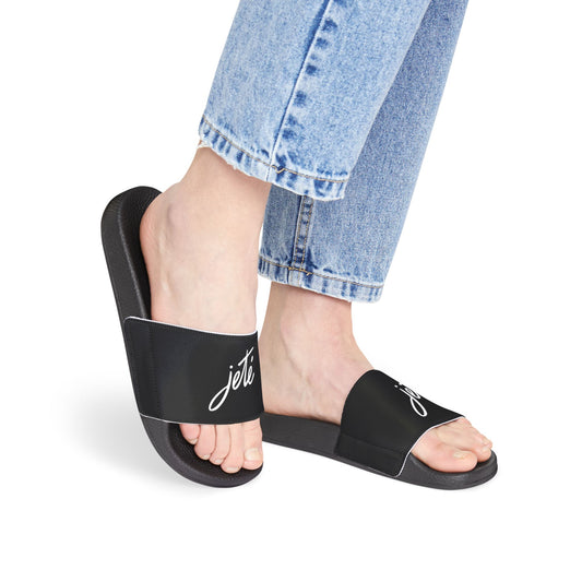 WOMEN'S SIZES - “Jeté” Official Logo Dance -Inspired Custom Footwear | Women’s Sandal Slides with Removable Straps