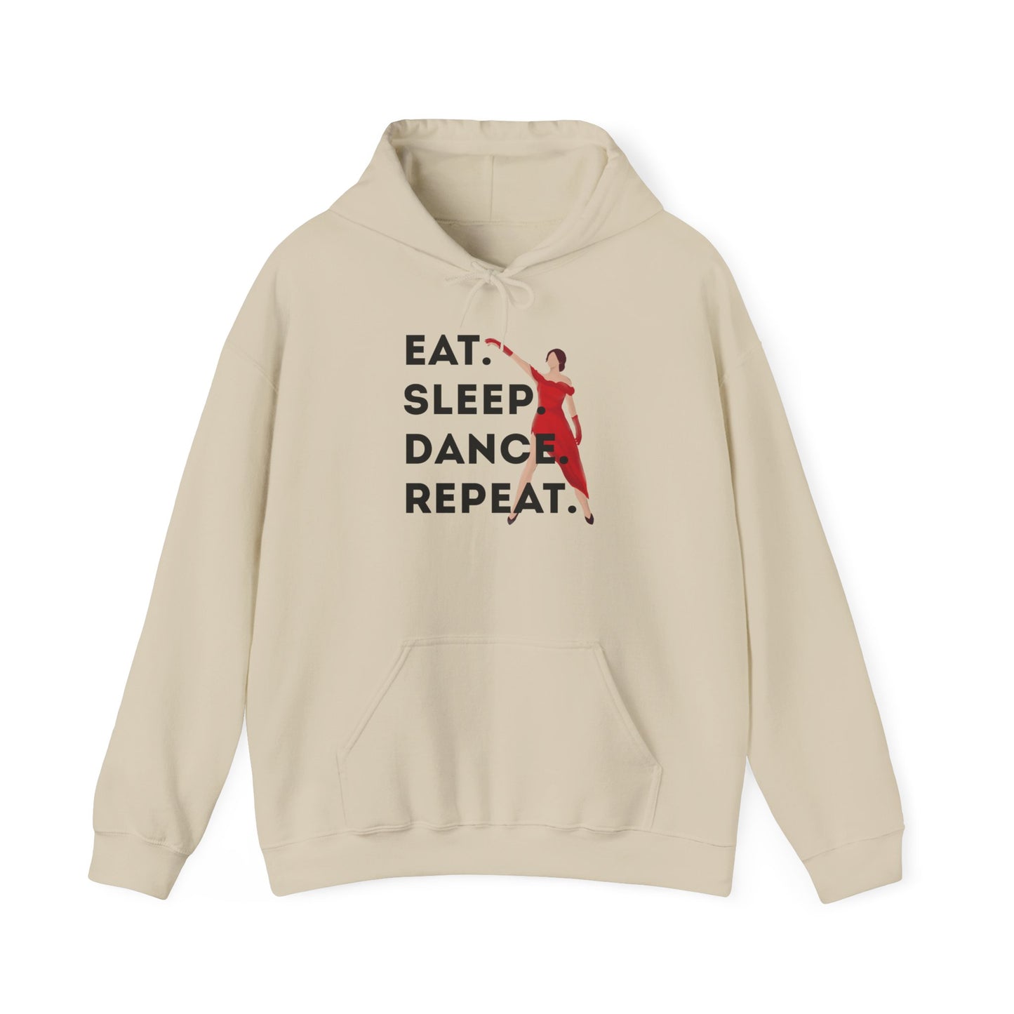 "Eat Sleep Dance Repeat" Unisex Dance Hoodie – Bold Graphic Sweatshirt for Dancers