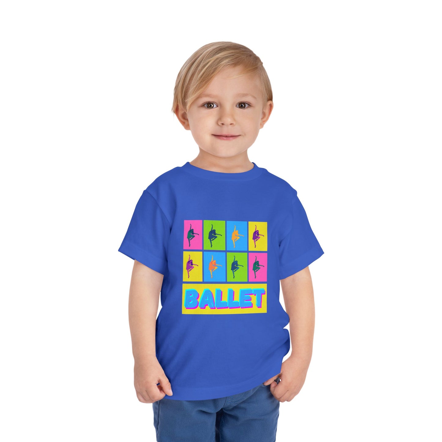 “Ballet" Toddler Short Sleeve T-Shirt – Pop Art Inspired Dance Graphic Tee for Kids