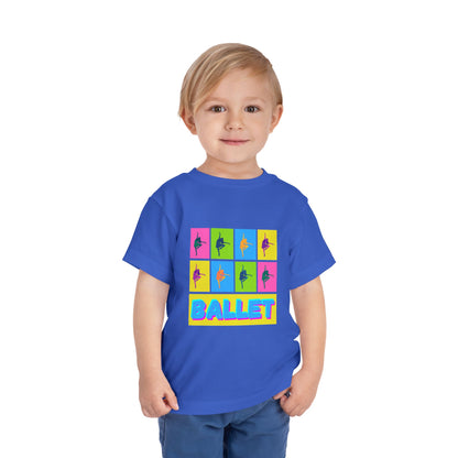 “Ballet" Toddler Short Sleeve T-Shirt – Pop Art Inspired Dance Graphic Tee for Kids