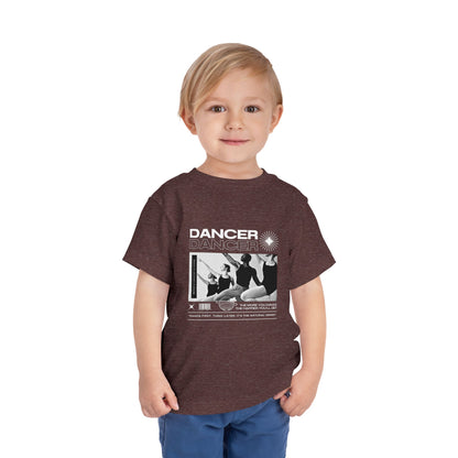 “Dancer" Toddler Short Sleeve T-Shirt – Streetwear-Inspired Ballet Barre Graphic Tee for Young Kids