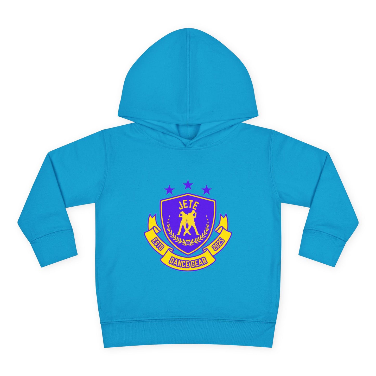 "Jeté Dance Gear" Toddler Pullover Fleece Hoodie – Collegiate-Inspired Dancer Graphic Sweatshirt for Kids
