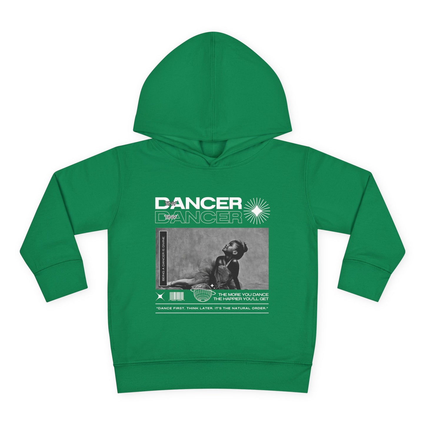 “Tiny Dancer” Toddler Pullover Hoodie – Streetwear-Inspired Ballet Dancer Graphic Sweatshirt for Kids