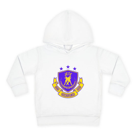 "Jeté Dance Gear" Toddler Pullover Fleece Hoodie – Collegiate-Inspired Dancer Graphic Sweatshirt for Kids
