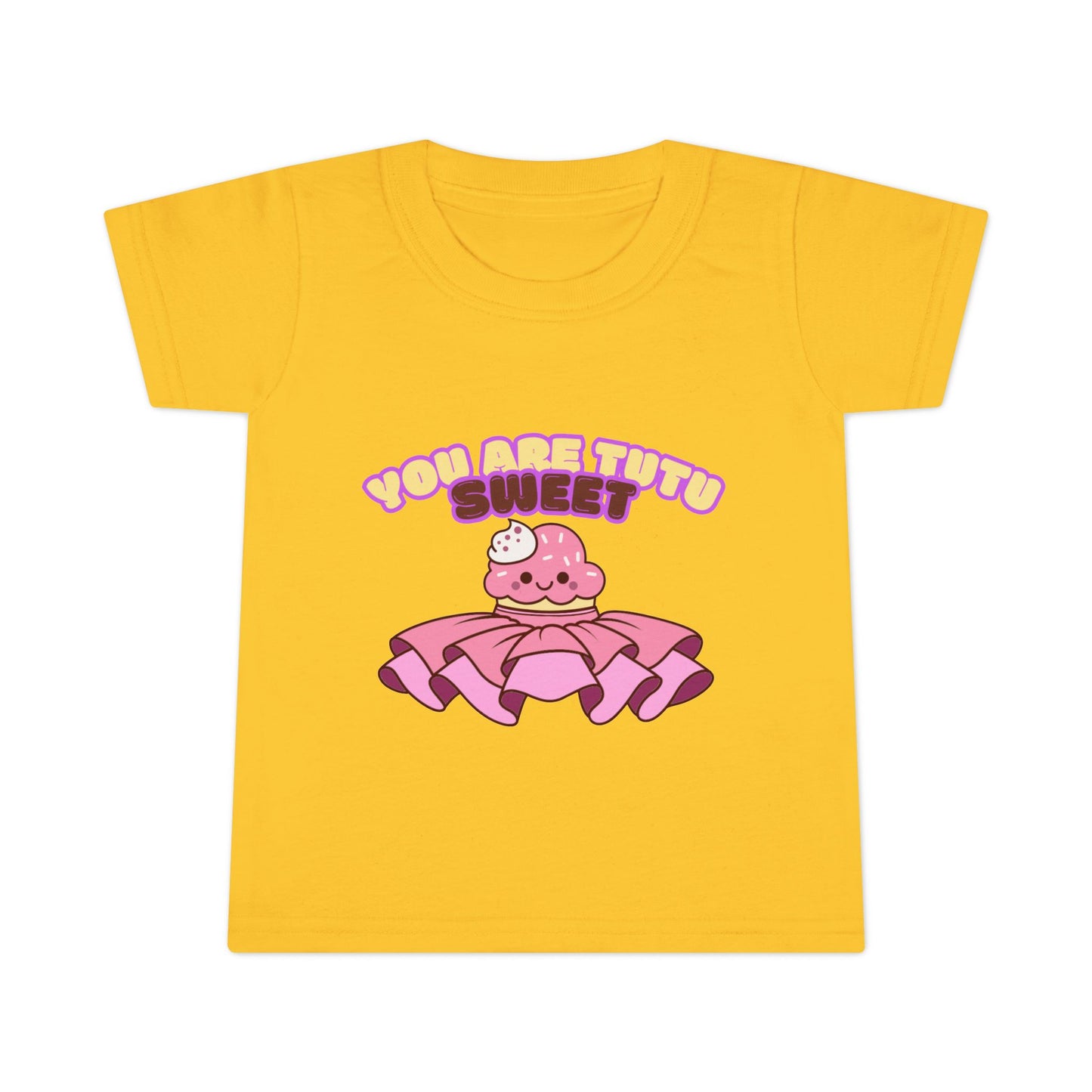"You Are Tutu Sweet" Toddler Dance T-Shirt – Kawaii Cupcake in Tutu Graphic Short Sleeve Tee for Kids