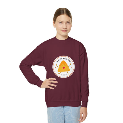 "Nacho Average Dancer" – Funny Youth Crewneck Dance Sweatshirt | Cute Nacho Graphic Kids Pullover