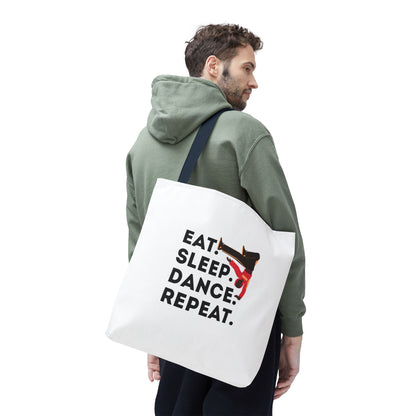 "Eat Sleep Dance Repeat" B-Boy Canvas Tote Bag – Hip-Hop Dancer Graphic Dance Tote for Everyday Use