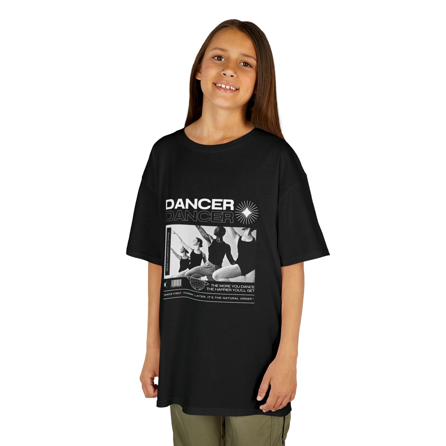 “Dancer” Youth Short Sleeve Tee – Young Ballet Dancers at the Barre Streetwear-Inspired Dance Shirt for Kids