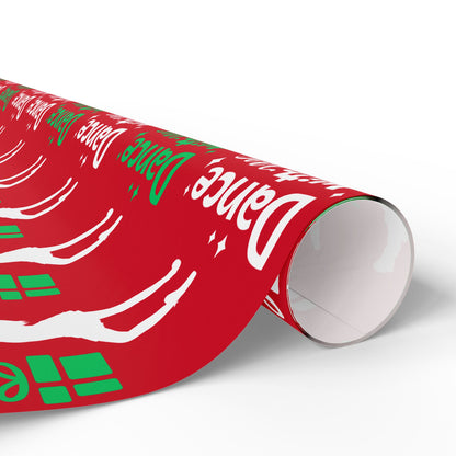 “Dance with Me” Christmas Wrapping Paper – Festive Holiday Gift Wrap with Colorful Dancers & Ballet-Themed Design, Perfect for Dance Lovers and Studios