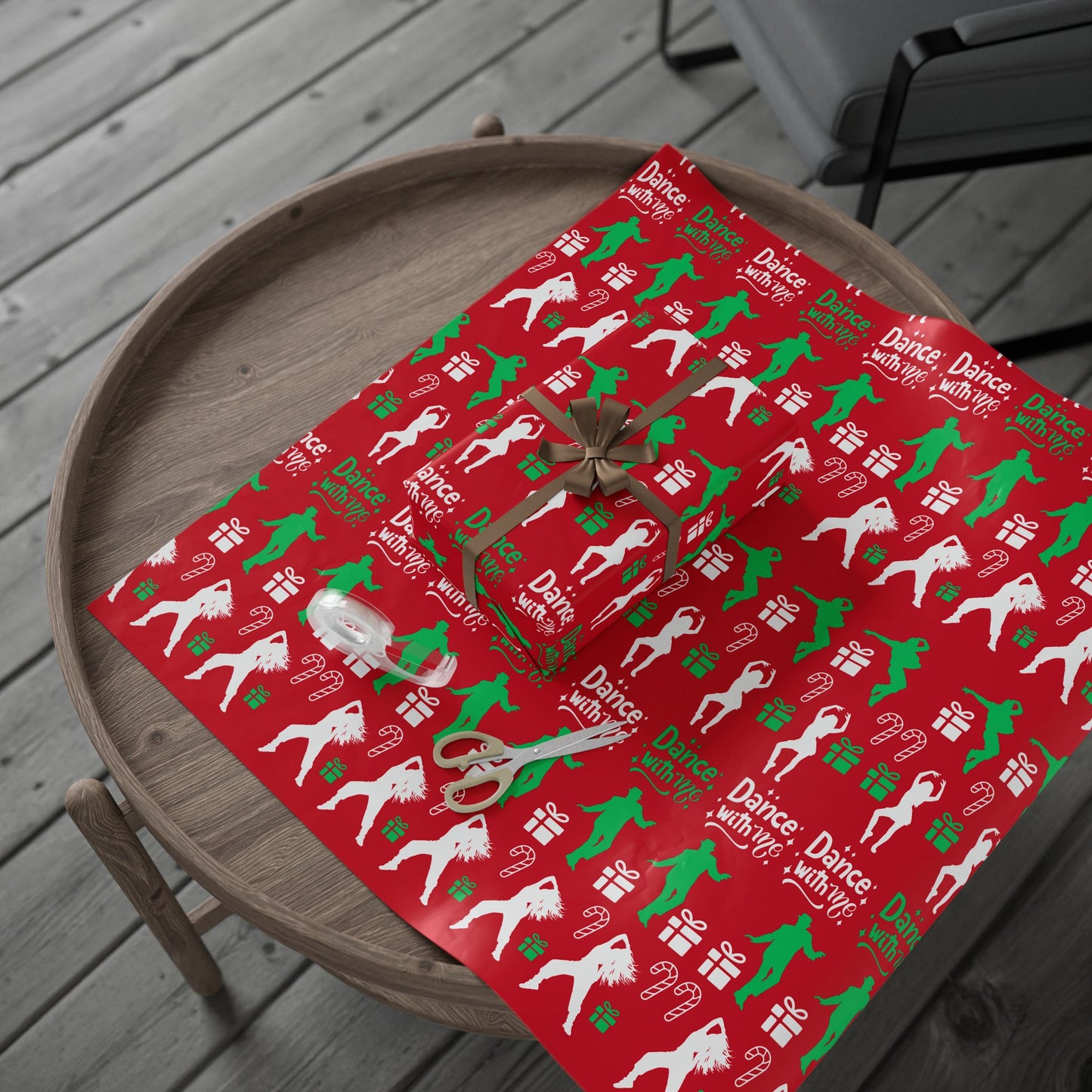 “Dance with Me” Christmas Wrapping Paper – Festive Holiday Gift Wrap with Colorful Dancers & Ballet-Themed Design, Perfect for Dance Lovers and Studios