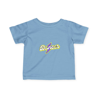 "Dancer" Superhero-Inspired Infant Fine Jersey Tee – Cute Baby Dance T-Shirt with Bold Comic-Style Graphic for Future Dance Heroes