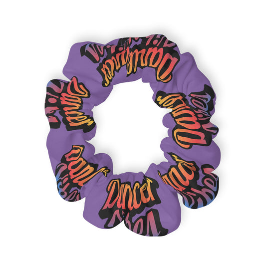 “Dancer Vibes” Scrunchie – Colorful Text Dance Hair Accessory for Performers and Dance Lovers