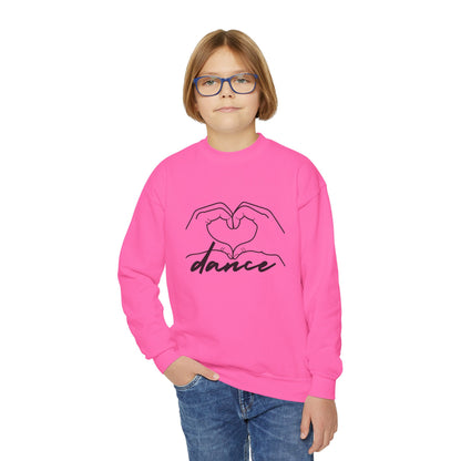 "Dance" Heart Hands Youth Crewneck Sweatshirt – Heart Hands Graphic Dance Lover Pullover