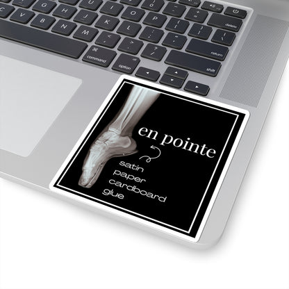"I Dance En Pointe" Kiss-Cut Sticker – Ballet-Themed Vinyl Sticker with X-Ray Foot Design for Dancers and Dance Lovers