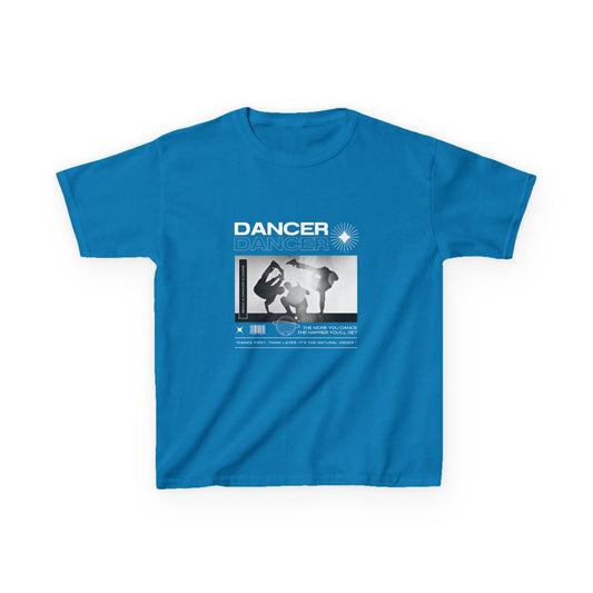 "Dancer" Youth Short Sleeve Tee – Streetwear-Style Breakdancer Graphic Hip Hop Dance Kids T-Shirt