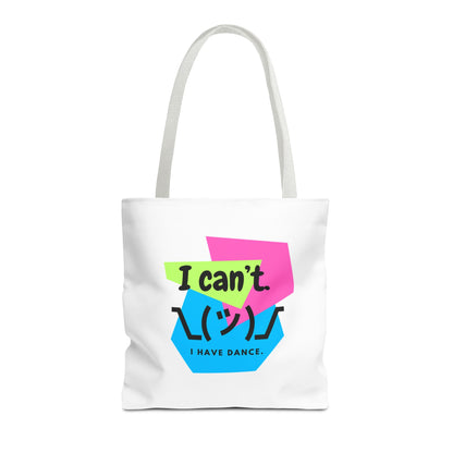 "I Can't. I Have Dance." – 80s Retro Emoji Canvas Tote Bag for Dancers | Funny Dance Quote Reusable Shoulder Bag