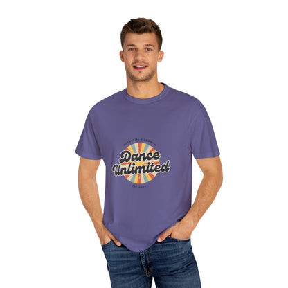 "Dance Unlimited, Potential & Growth" Unisex Garment-Dyed T-Shirt – Retro-Inspired Dance Motivation Graphic Tee – Inspirational Shirt for Dancers"