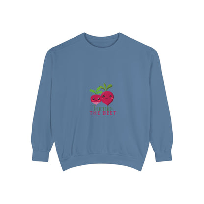 "Turnip the Beet" Unisex Lightweight Crewneck Sweatshirt – Fun Dance Pun Pullover with Cute Pepper Graphic for Dancers & Music Fans