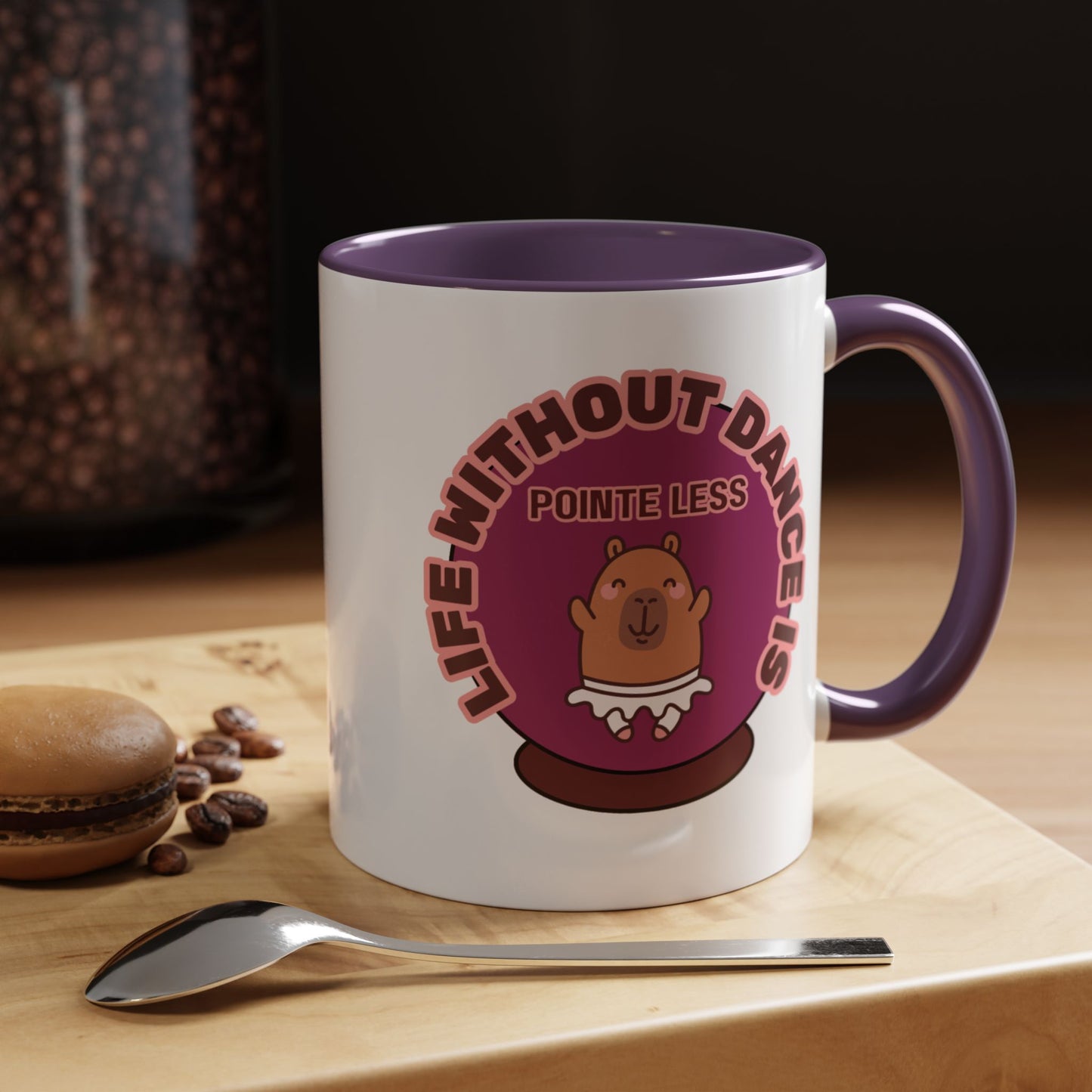 "Life Without Dance Is Pointeless" – Cute Capybara Accent Coffee Mug | Dance-Themed Ceramic Mug for Dancers