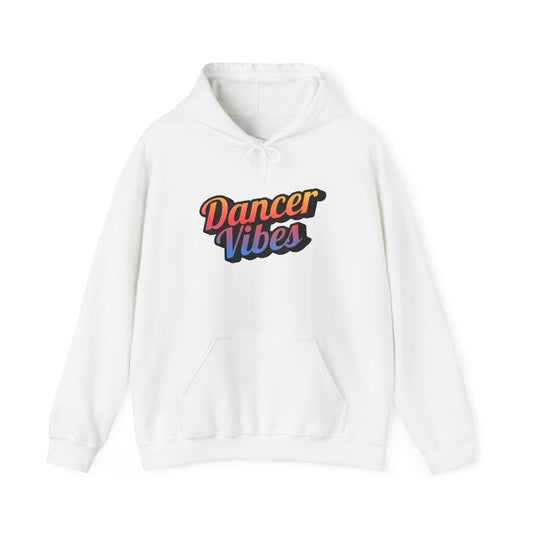 "Dancer Vibes" Unisex Hooded Sweatshirt – Colorful Retro Dance Graphic Hoodie for Dance Lovers