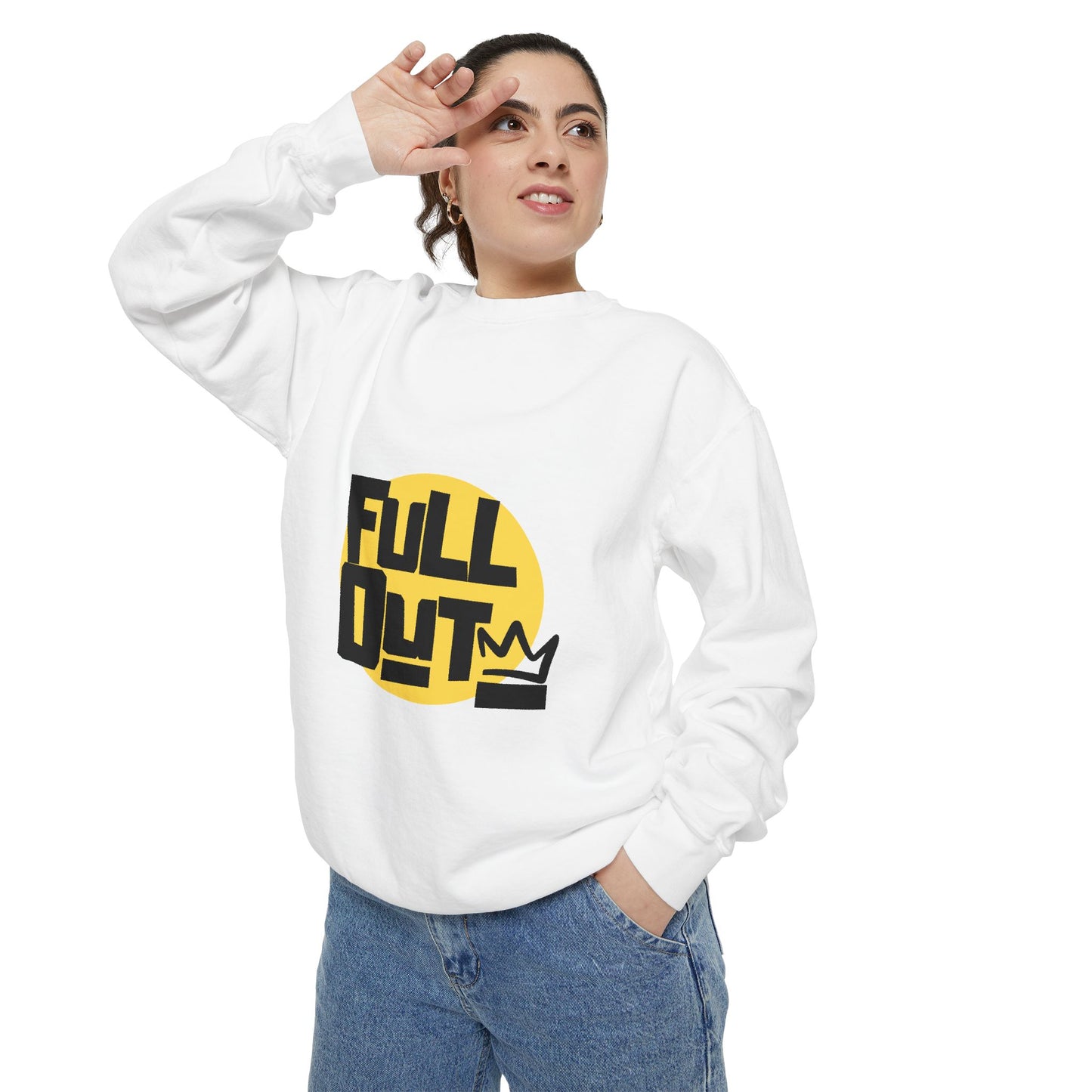 "Full Out" Unisex Lightweight Crewneck Sweatshirt – Bold Streetwear-Inspired Dance Graphic Pullover for Dancers & Performers