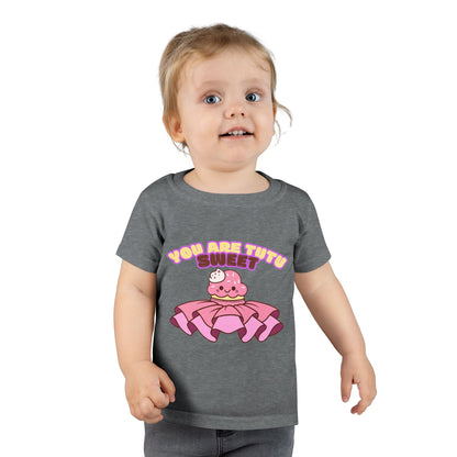 "You Are Tutu Sweet" Toddler Dance T-Shirt – Kawaii Cupcake in Tutu Graphic Short Sleeve Tee for Kids
