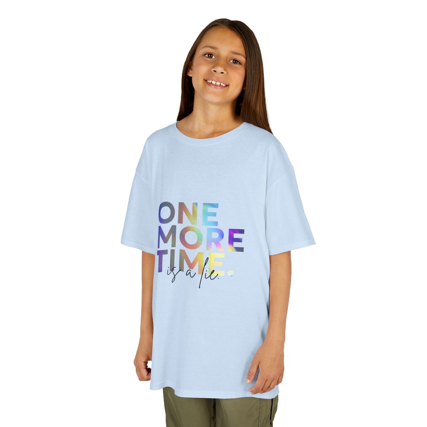 “One More Time is a Lie” Colorful Dancer Shirt – Funny Dance Practice Saying T-Shirt for Kids - Youth Dance Graphic Tee