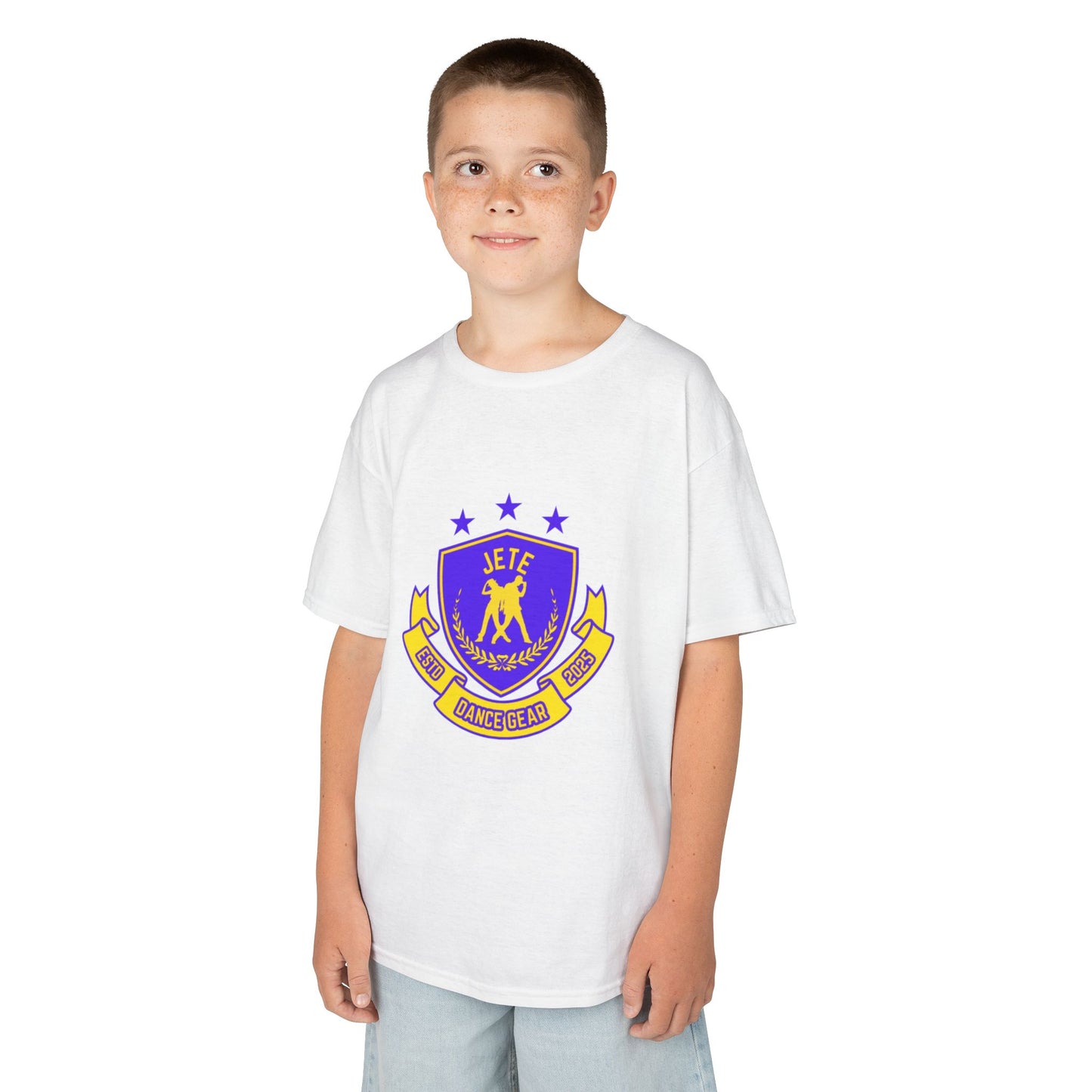 "Jeté Dance Gear" Youth Short Sleeve Tee – Collegiate-Inspired Dancer Graphic Shirt for Kids