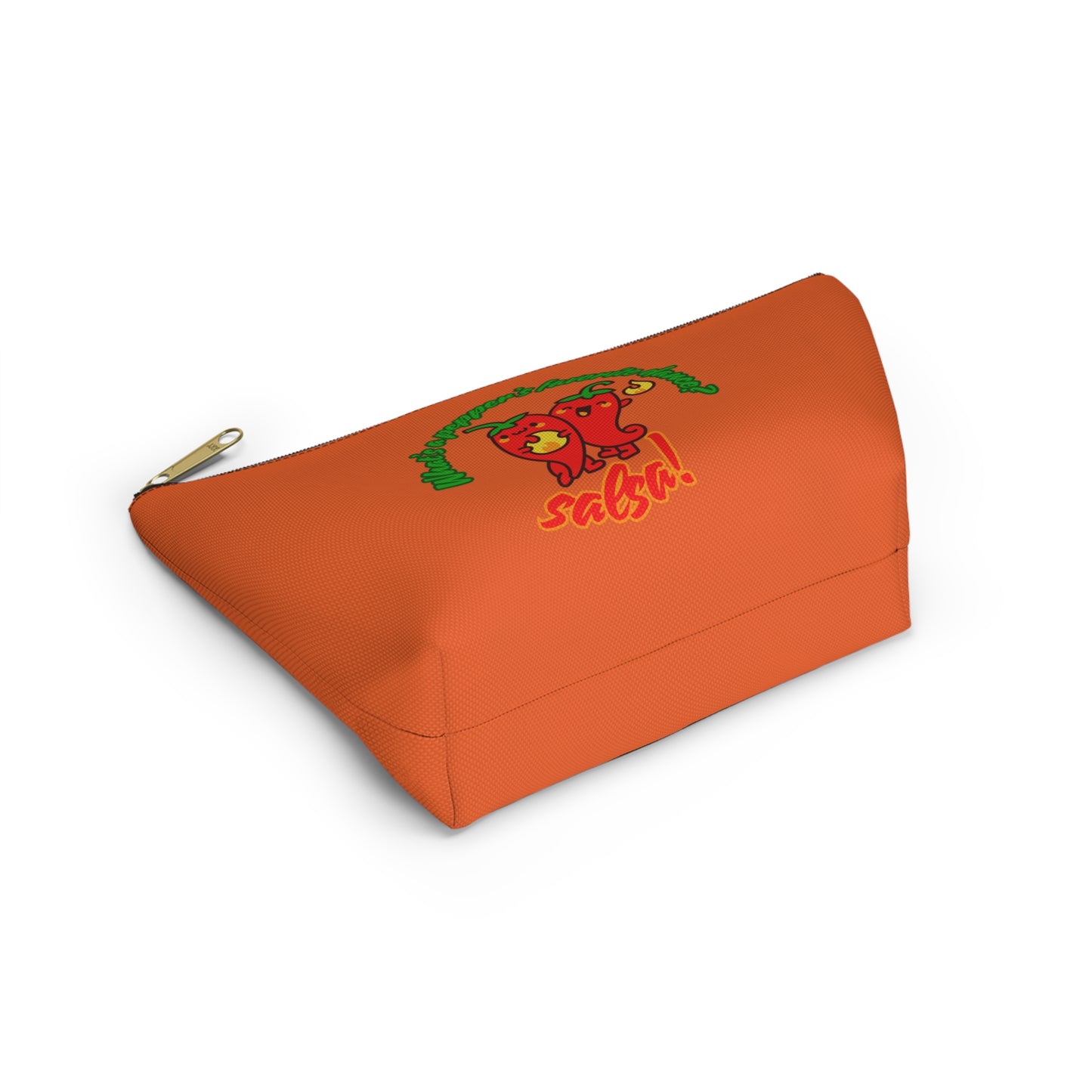 "What’s a Pepper’s Favorite Dance? Salsa!" Makeup Bag – Funny Dance Pun with Colorful Pepper Graphic – Cute Zipper Pouch for Cosmetics, Accessories & Gifts
