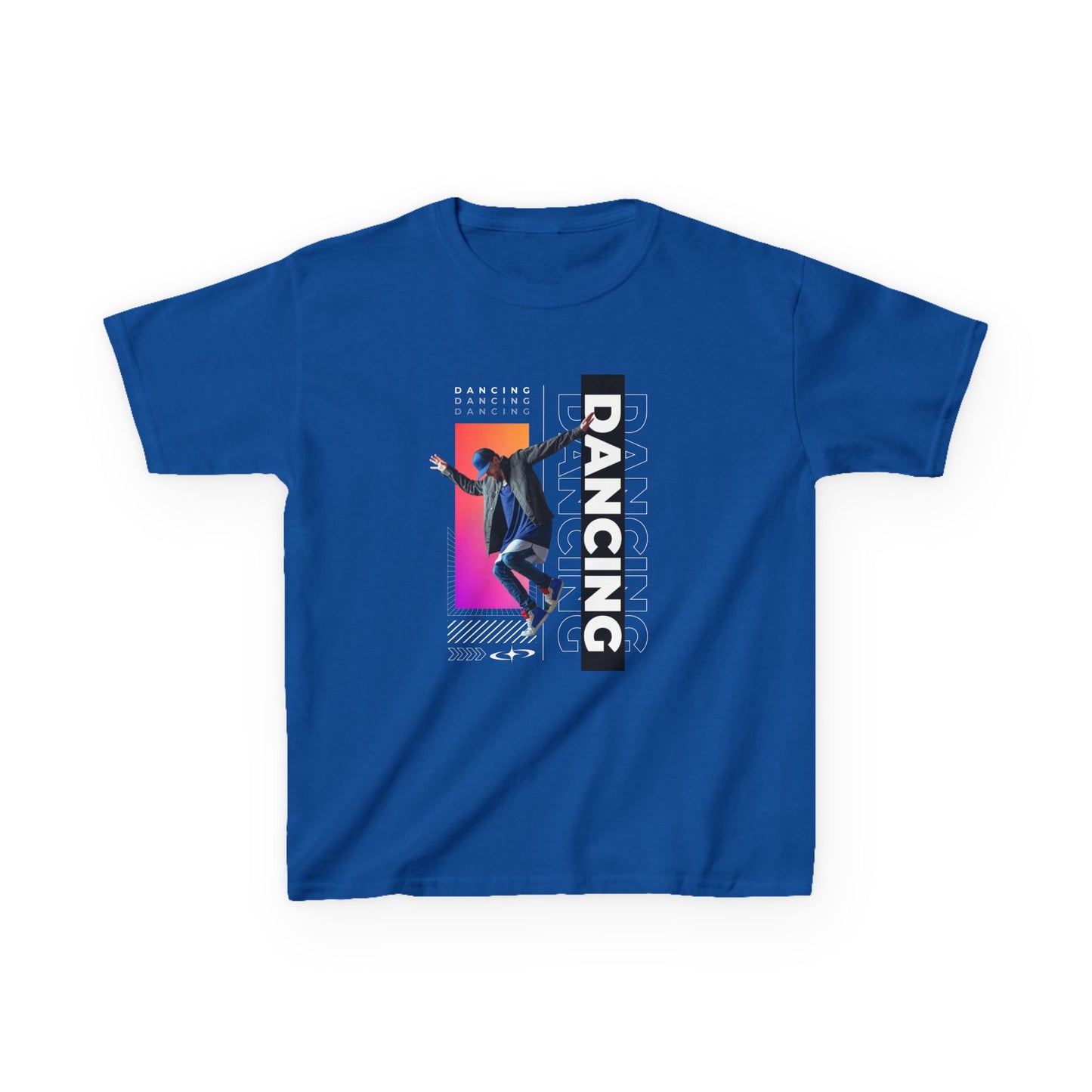 “Dancing” Youth Short Sleeve T-Shirt – Streetwear-Inspired Male Dancer Graphic – Stylish Kids Dance Apparel Tee