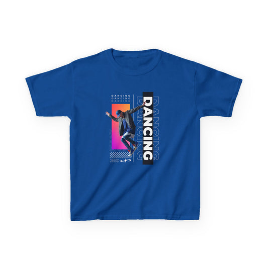 “Dancing” Youth Short Sleeve T-Shirt – Streetwear-Inspired Male Dancer Graphic – Stylish Kids Dance Apparel Tee
