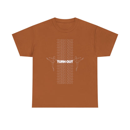 "Turn Out" Ballerina Graphic Unisex Heavy Cotton Tee – Ballet Dance T-Shirt for Dancers & Dance Enthusiasts