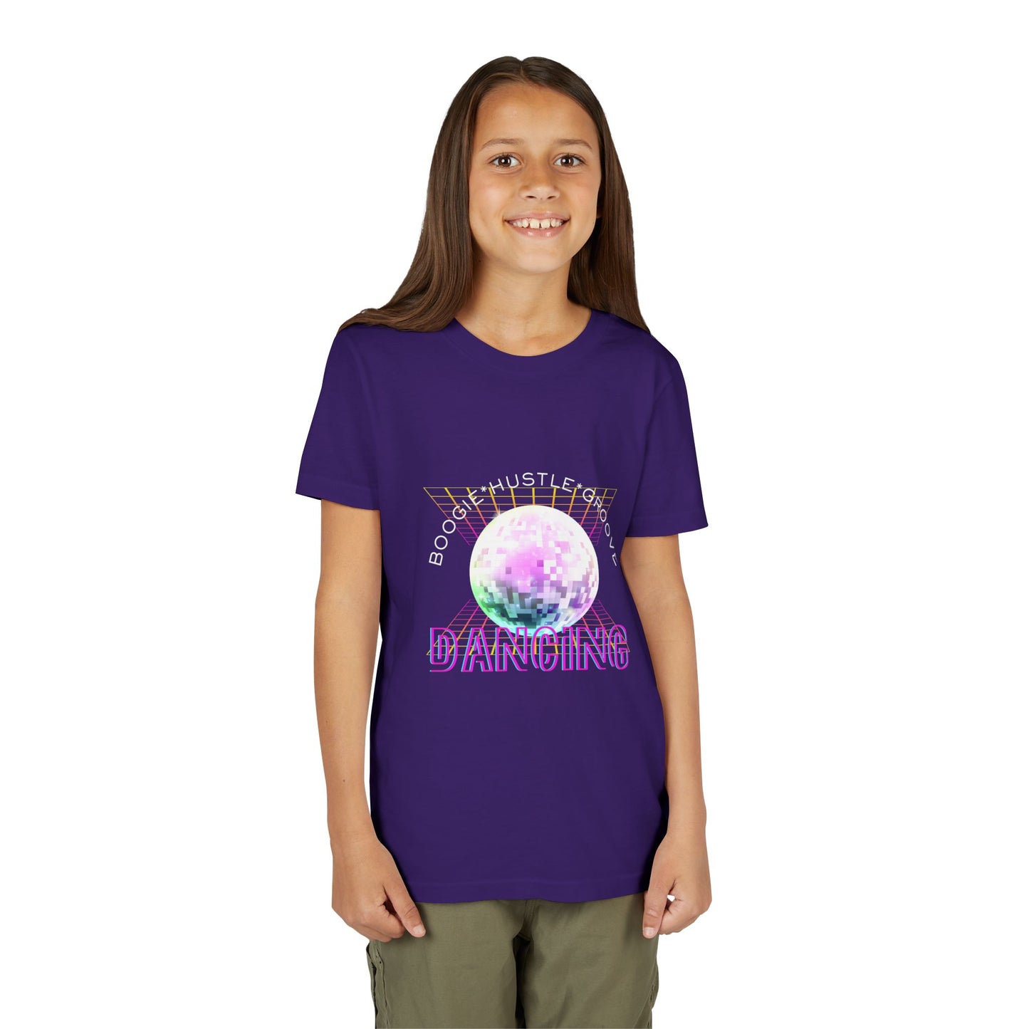 "Boogie, Hustle, Groove - Dancing" Streetwear Dance Graphic – Youth Short Sleeve Tee
