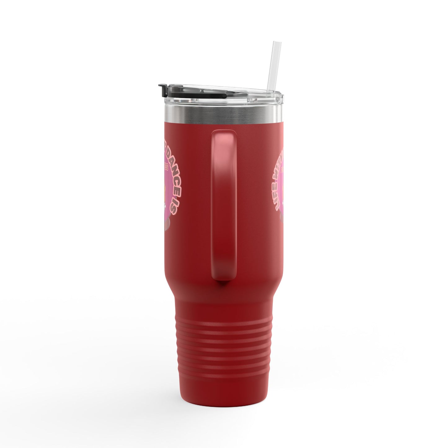 "Life Without Dance is Pointeless" 40oz Insulated Travel Mug – Cute Capybara Dance Graphic Stainless Steel Tumbler for Dancers & Dance Lovers