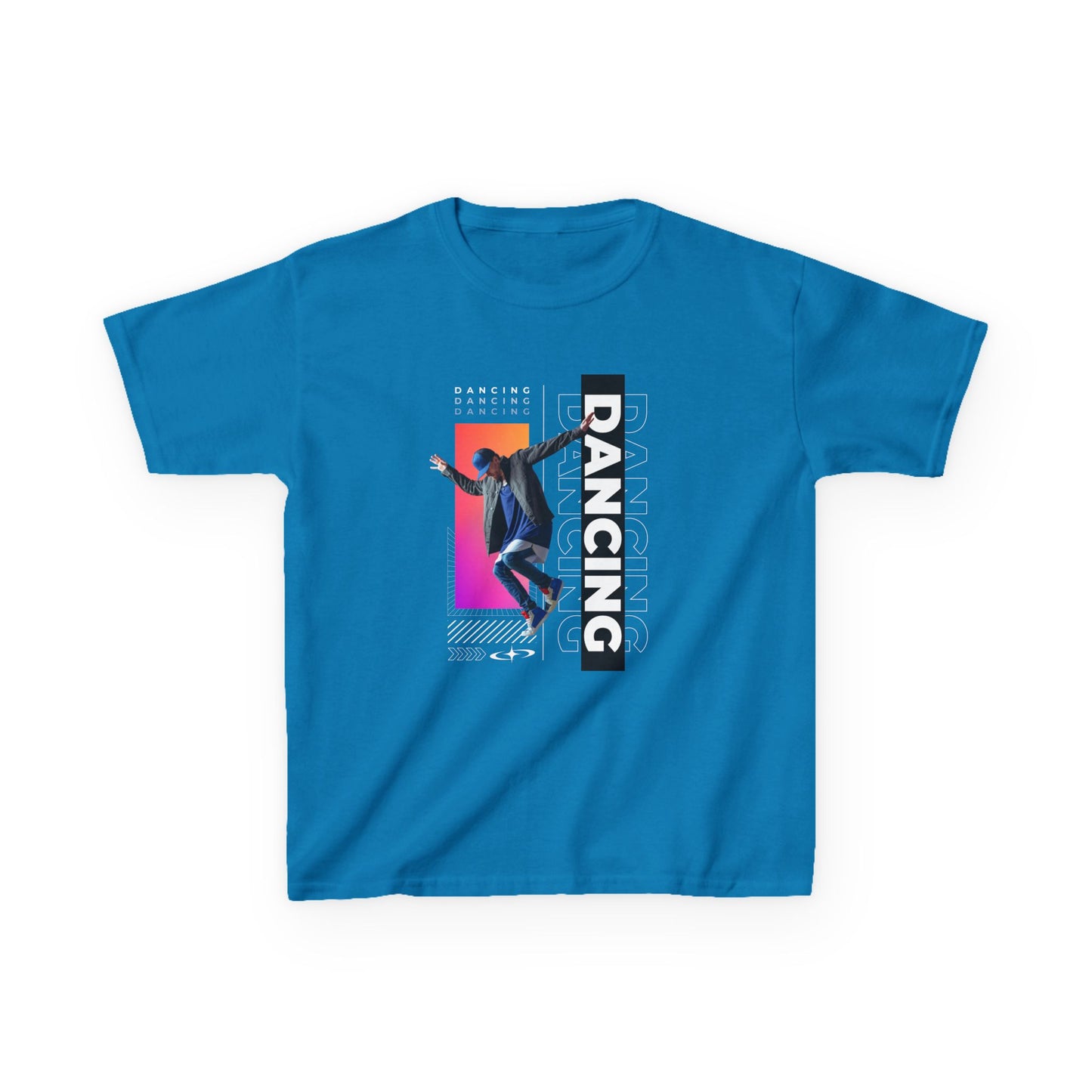 “Dancing” Youth Short Sleeve T-Shirt – Streetwear-Inspired Male Dancer Graphic – Stylish Kids Dance Apparel Tee
