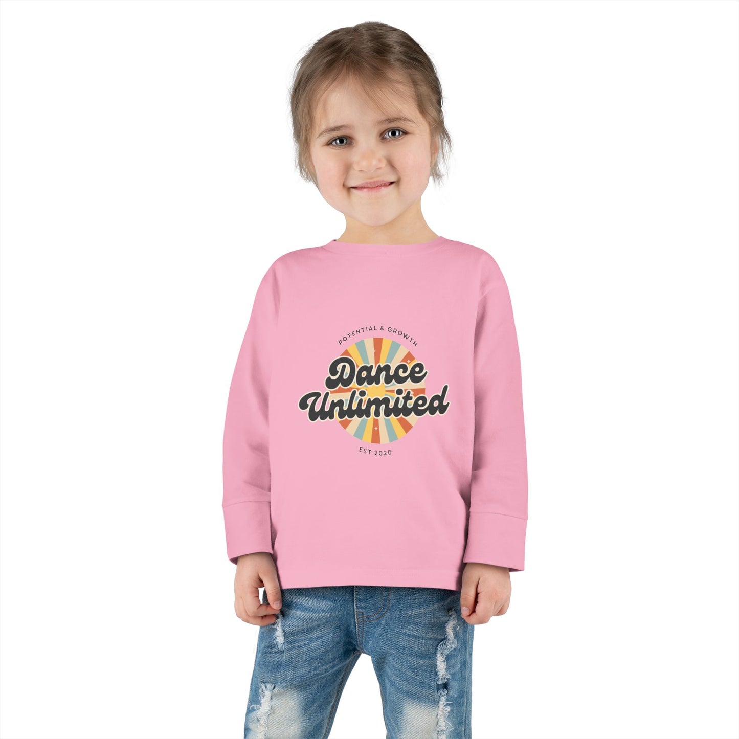 "Dance Unlimited – Potential & Growth" Toddler Dance T-Shirt – Retro Long Sleeve Tee for Kids