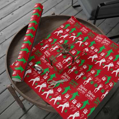 “Dance with Me” Christmas Wrapping Paper – Festive Holiday Gift Wrap with Colorful Dancers & Ballet-Themed Design, Perfect for Dance Lovers and Studios