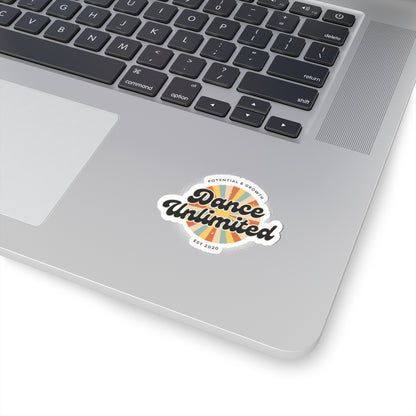 "Dance Unlimited Potential & Growth" Kiss-Cut Sticker – Bold Retro Dance-Themed Vinyl Sticker for Laptops, Journals & Water Bottles