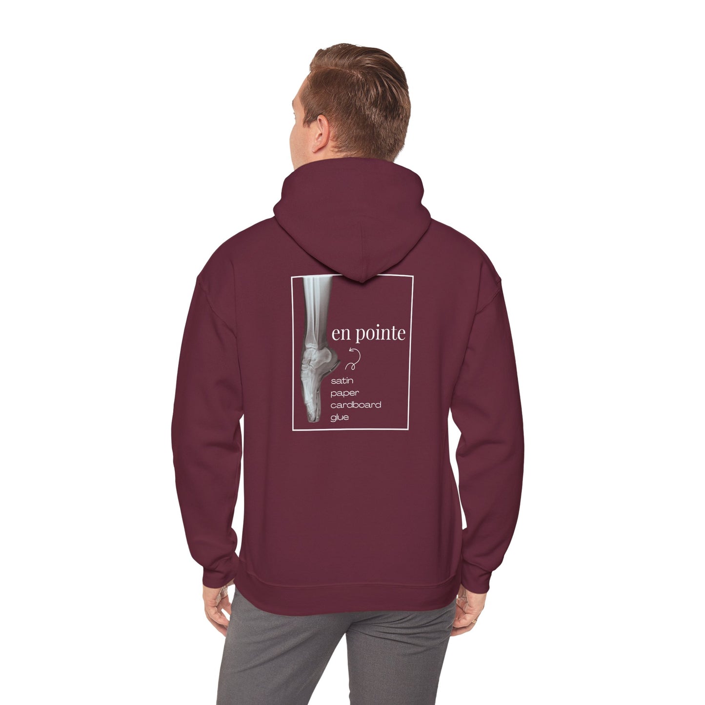 "I Dance En Pointe" Unisex Hoodie – Ballet-Themed Personalized Hoodie for Teens and Adults Featuring X-Ray Foot Design