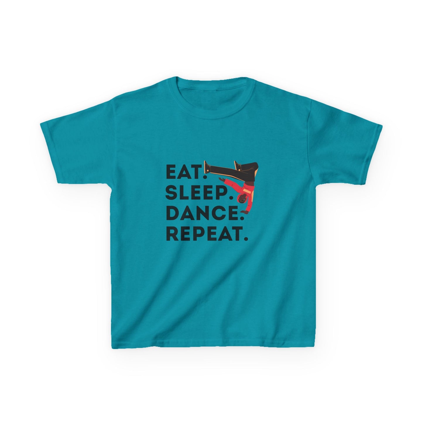 "Eat Sleep Dance Repeat" Youth Short Sleeve Tee – Bold B-Boy Graphic Hip-Hop Dance Shirt for Kids and Young Performers