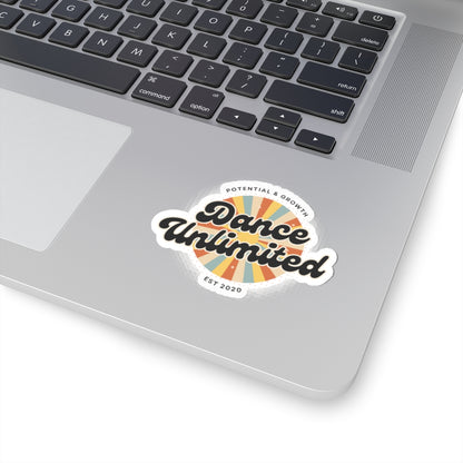 "Dance Unlimited Potential & Growth" Kiss-Cut Sticker – Bold Retro Dance-Themed Vinyl Sticker for Laptops, Journals & Water Bottles