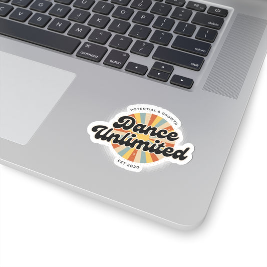 "Dance Unlimited Potential & Growth" Kiss-Cut Sticker – Bold Retro Dance-Themed Vinyl Sticker for Laptops, Journals & Water Bottles