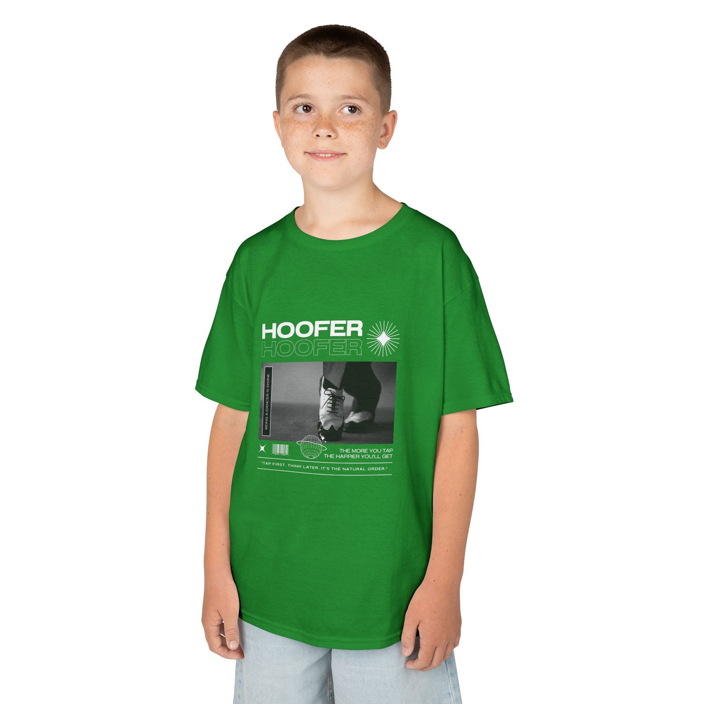 "Hoofer" Youth Short Sleeve Tee – Streetwear Tap Dance Shoes Graphic Kids T-Shirt