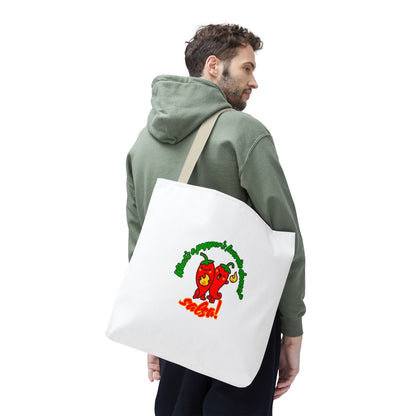 “What’s a Pepper’s Favorite Dance? Salsa!” Salsa Dance Pun Tote Bag – Funny Kawaii Pepper Graphic Canvas Bag for Dancers & Food Lovers
