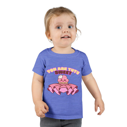 "You Are Tutu Sweet" Toddler Dance T-Shirt – Kawaii Cupcake in Tutu Graphic Short Sleeve Tee for Kids