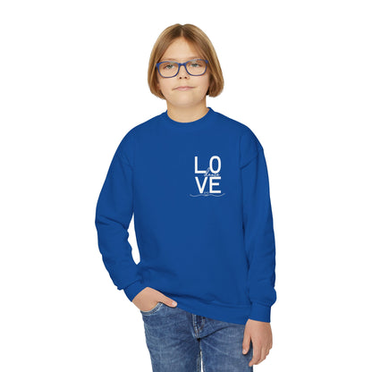 "LOVE Dance" Youth Crewneck Sweatshirt – Script Letter Graphic Dance Lover Pullover