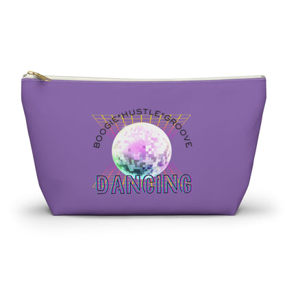 "Boogie, Hustle, Groove - Dancing" Retro Dance-Inspired Makeup Bag | Funky Bold Accessory Pouch for Dancers