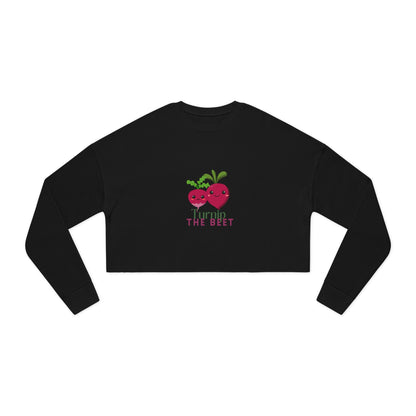 "Turnip the Beet" Women’s Cropped Dance Sweatshirt – Cute Veggie Graphic | Funny Dance Pun Apparel for Dancers & Music Lovers