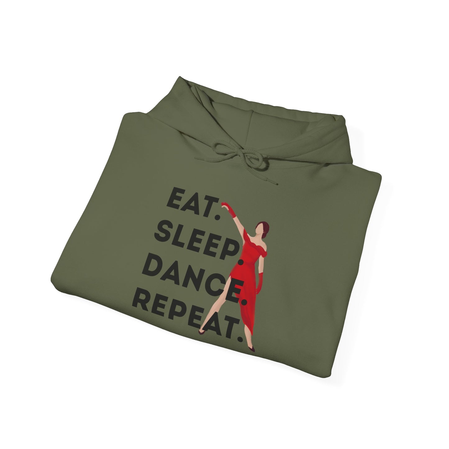 "Eat Sleep Dance Repeat" Unisex Dance Hoodie – Bold Graphic Sweatshirt for Dancers