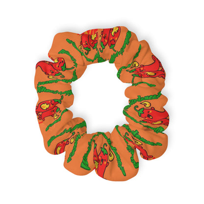 “What's a Pepper's Favorite Dance? Salsa!” Scrunchie – Funny Dance Pun Hair Accessory with Cute Pepper Graphic